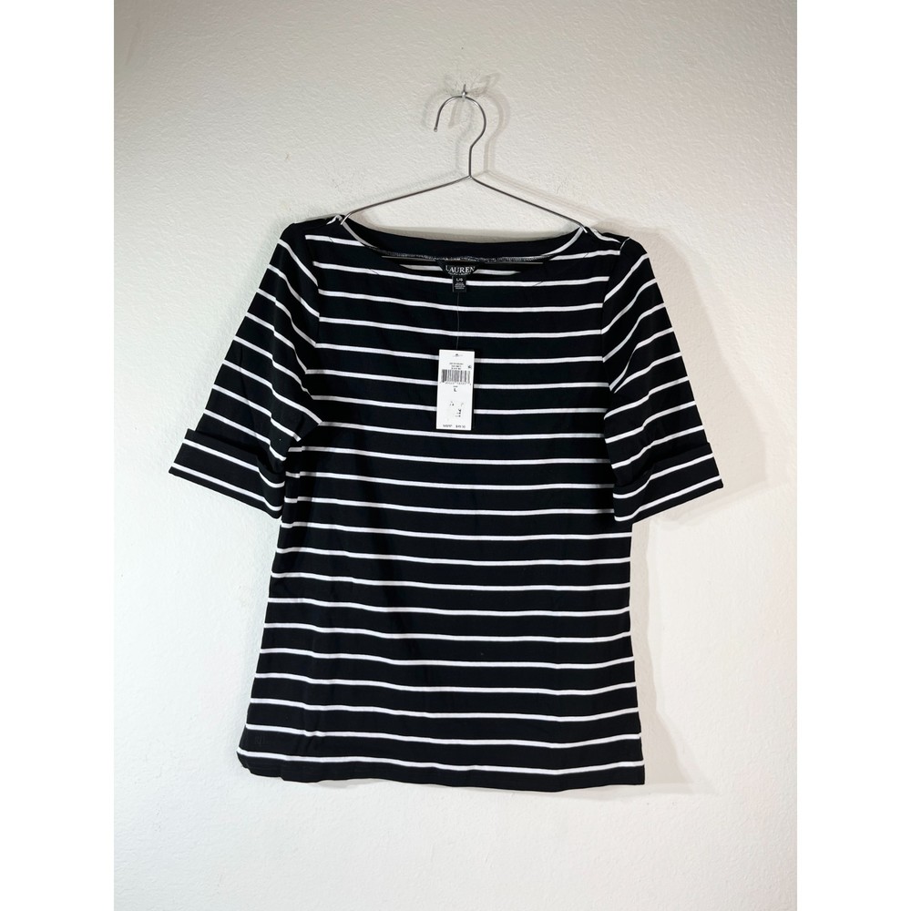 Lauren Ralph Lauren Striped Boatneck Top Large